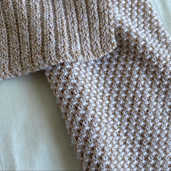 Cynthia Rowley Gold Metallic & White Pullover Raglan Sweater - Picture 13 of 16